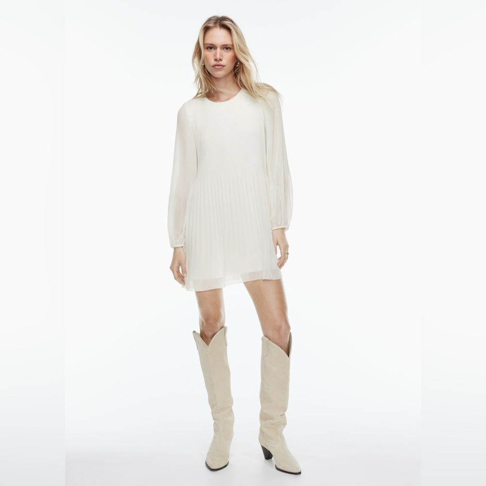 Wilfred Aritzia Daydreamer Mini Dress in small white/ light birch